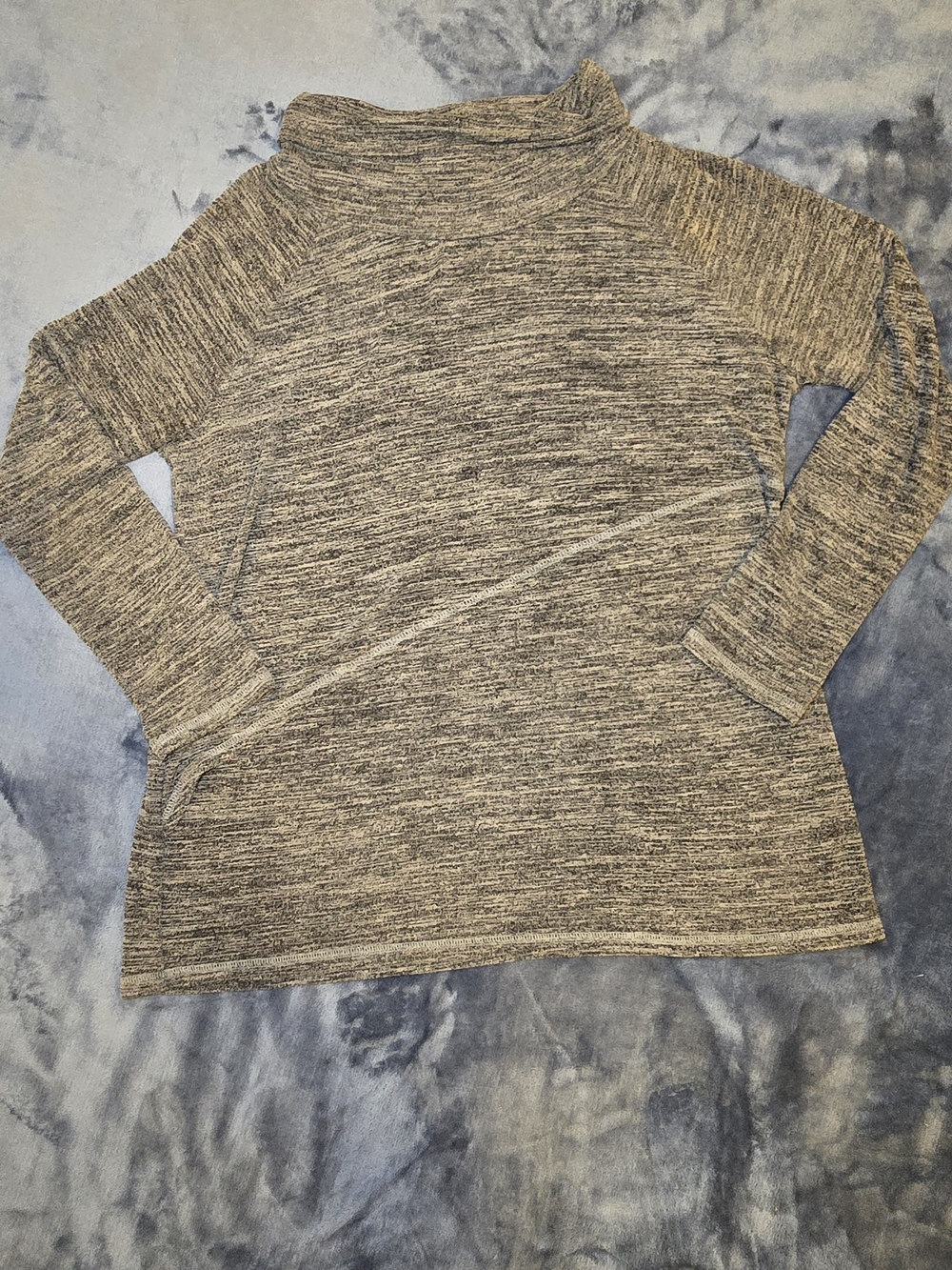 Nursing Queen Gray heathered Cowl Neck Nursing Top - Picture 2 of 3